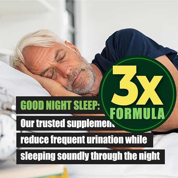 3X Formula Natural Prostate Health Supplements for Men - 1235mg Saw Palmetto Reduce Nighttime Bathroom Trips + Hair Growth/Hair Loss Prevention, 2-Mons