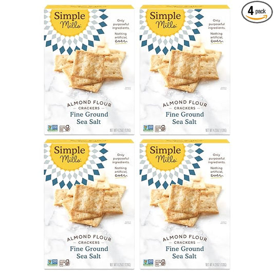 Simple Mills Almond Flour Crackers, Fine 4.25 Ounce 4)