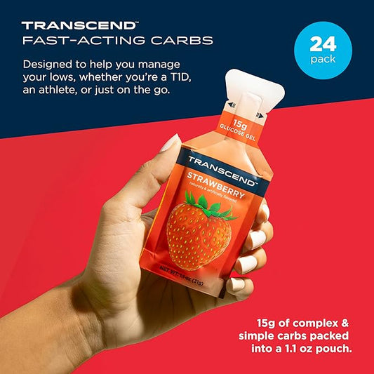 Transcend Foods Strawberry Gel (1.1 oz, 24) Energy
