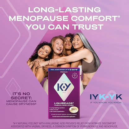 K-Y Personal Lubricant, Liquibeads Vaginal Moisturizer, 6 Bead Inserts and 6 Applicators to Supplement a Woman's Natural Moisture for Comfort and Sex (Packaging May Vary)