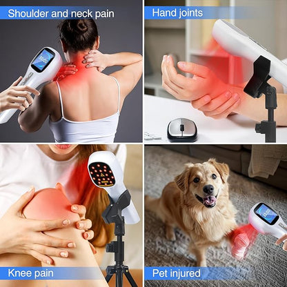 Cold Laser Therapy Device with LED (4x808nm +14X650nm), +14X650nm), Red 8.6×2.1 Inch