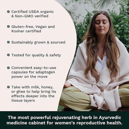 TRIBE ORGANICS Organic Shatavari Herbal Supplement 120 Vegan