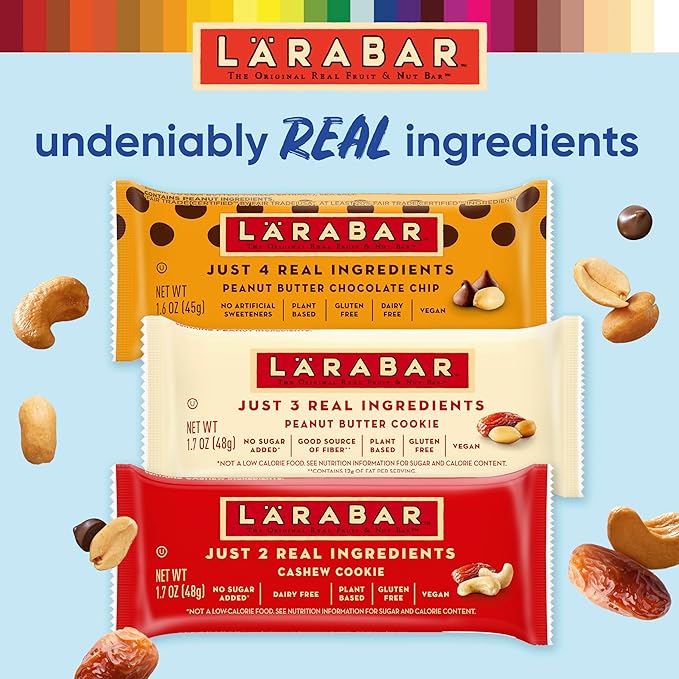 Larabar Variety Pack, Gluten Free Vegan 18 Bars, 1 lb 14 oz