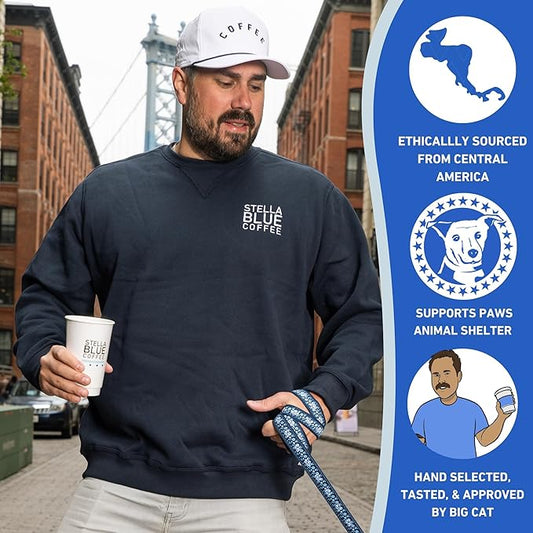 STELLA BLUE Single-Serve Coffee Pods | Miss Peaches Blend | 100% Single-Origin Arabica MEDIUM Roast | Ethically & Sustainably Sourced from Colombia | Helps Support PAWS Chicago | 12 Single Serve Pods