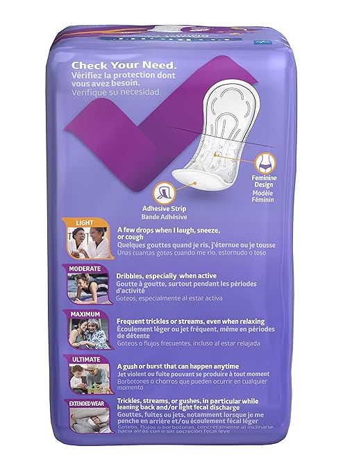 FitRight Incontinence Bladder Control Pads, Light 3.5" x 9", 20 20 Count 12)