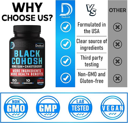 12in1 Black Cohosh 5-Month Supply 6700mg with 150 Vegan
