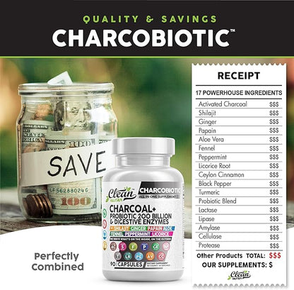 Clean Nutra Activated Charcoal Capsules Shilajit 5000mg Pills 200 Billion