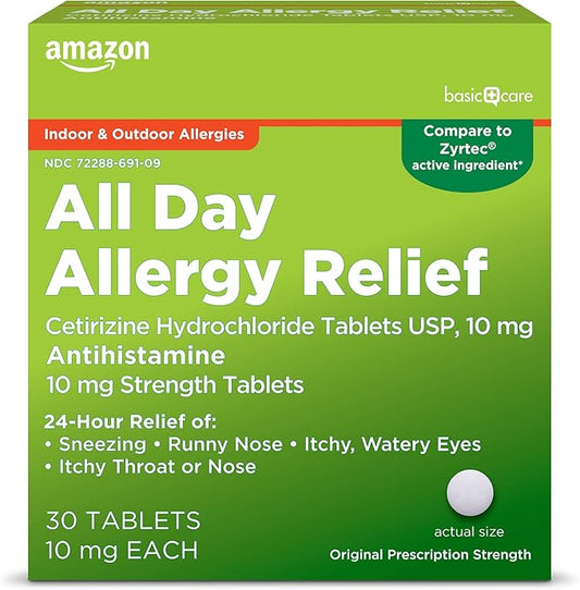 Amazon Basic Care All Day Allergy, 10 mg, 30 Count