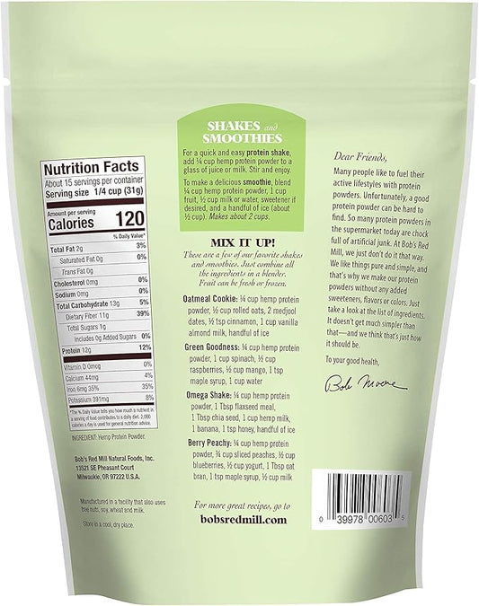 Bob's Red Mill Resealable Hemp Protein 16 Ounce 2)