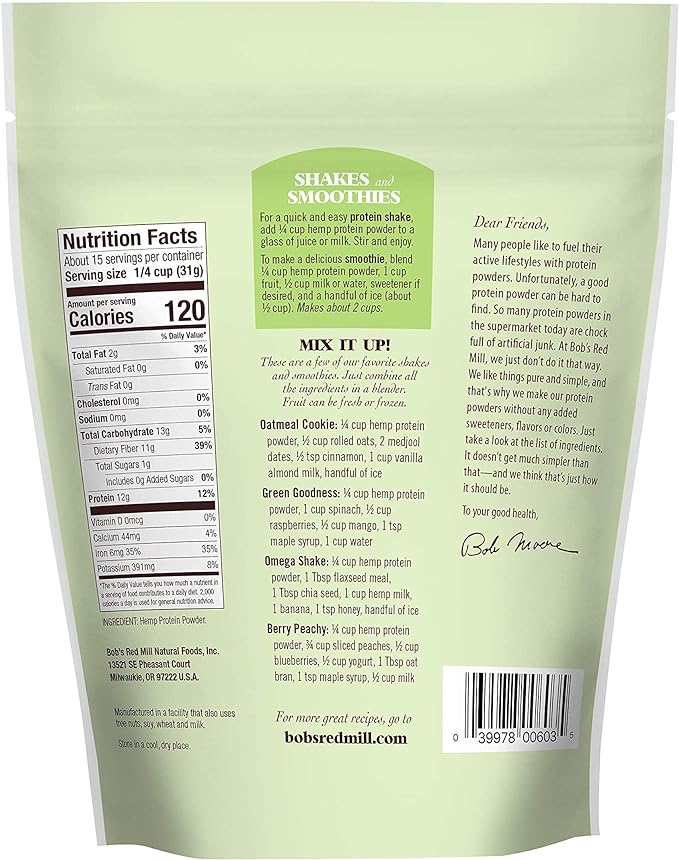 Bob's Red Mill Resealable Hemp Protein 16 Ounce 4)