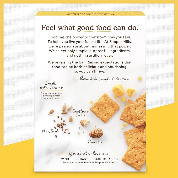 Simple Mills Almond Flour Crackers, Farmhouse Cheddar 4.25 Ounce 6)