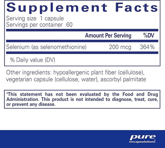 Pure Encapsulations Selenium 200 mcg 60 Capsules