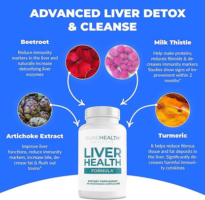 Liver Health – Liver Cleanse Detox & Repair with Artichoke Extract, Milk Thistle, Dandelion Root, Turmeric, Berberine to Healthy Liver Renew with 11 Natural Nutrients, 30 Days Supply