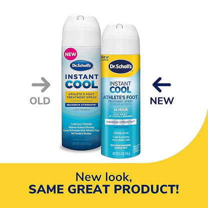 Dr. Scholl's INSTANT COOL ATHLETE'S FOOT 5.3oz, Clinically 24-Hour Daily