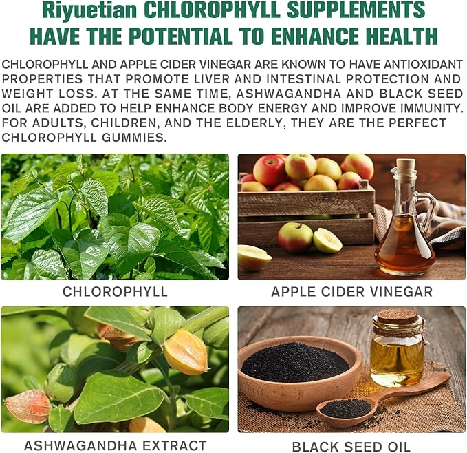 Sugar Free Chlorophyll Gummies C、B12 - 120 Gummies