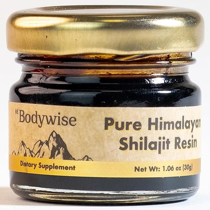 Be Bodywise Pure Himalayan Shilajit Resin 600 mg 75%+ Fulvic 85+ Trace 100% Authentic 30 gm.