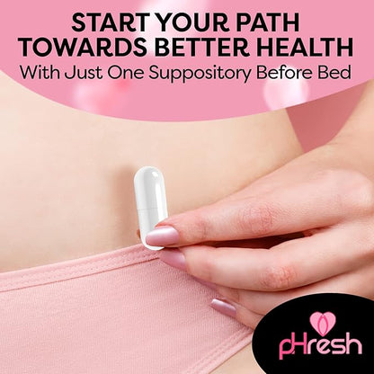 pHresh Boric Acid Vaginal Suppositories 600mg (30 Count Veggie Capsules) + 15 Vaginal Suppository Applicators - Supports Vaginal Health & Promotes Healthy pH Balance - Made in The USA