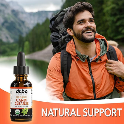 Candi Cleanse Support Supplement Drops - Organic Oregano Oil Drops Liquid & Black Walnut Wormwood - Extra Strength Overgrowth Balance Complex, Natural Oral Gut Cleanser Detox Health Supplements 1 oz