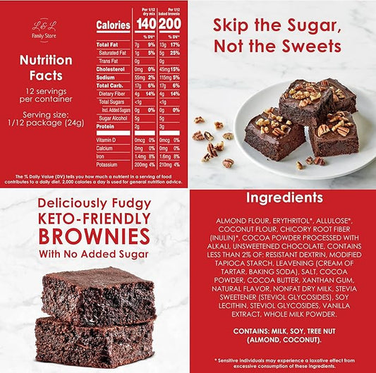 3 PCS Duncan Hines Keto Friendly Chewy Fudge Brownie Baking Mix | Low Sugar Gluten Free Baking Mixes | Bundled with Bonus L&L Mini Spatula