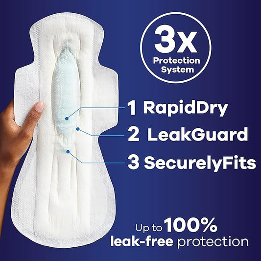 Always Maxi Overnight Pads with Wings, 5, Extra 72 Count