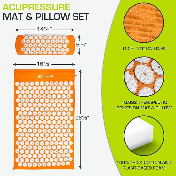 ProsourceFit Acupressure Mat and Pillow Set