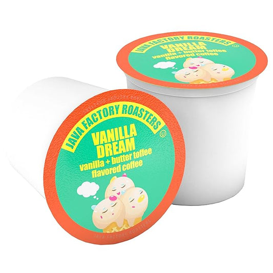 Java Factory Coffee Pods Vanilla Flavored Coffee Compatible with K Cup Brewers Including 2.0, Vanilla Dream, 40 Count