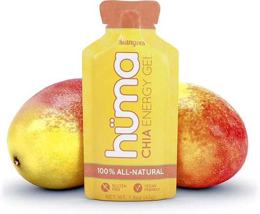 Huma Chia Energy Gel, Mangoes, 24 Gels - Premier Sports Nutrition for Endurance Exercise