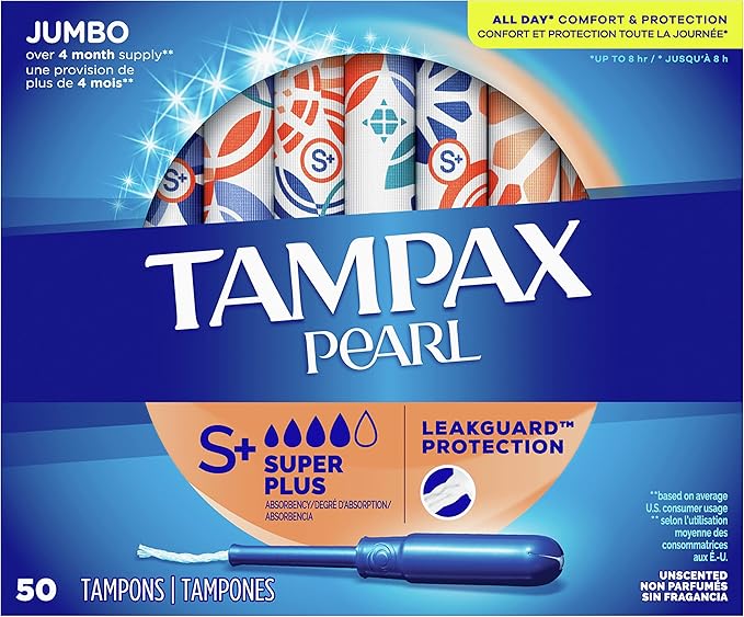 Tampax Pearl Tampons Super Plus Absorbency, 50 Count 2)