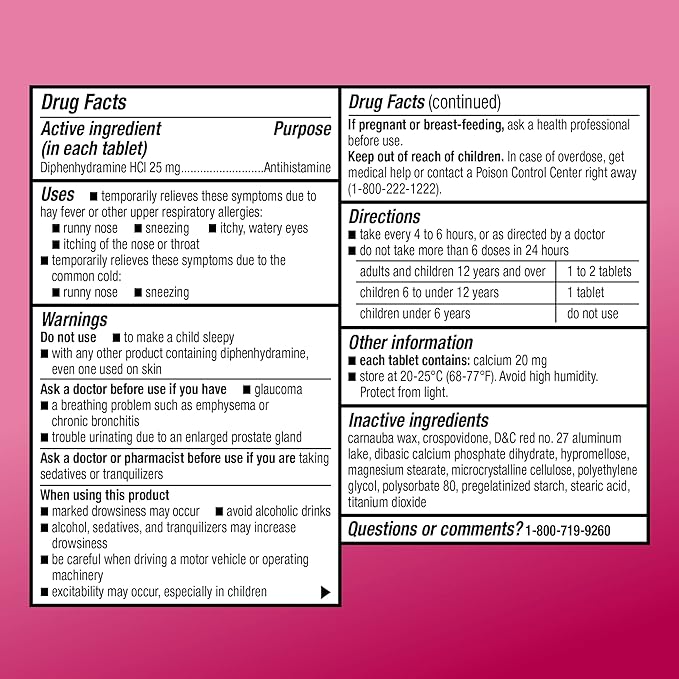 Amazon Basic Care Allergy Relief Diphenhydramine 25 mg, 100 Count