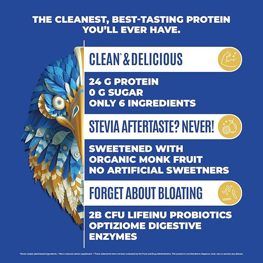 BIRDMAN Falcon Vegan Protein Powder Organic, Stevia & Sugar Free, Plant Based Protein, Low Carb, Dairy Free, Keto, Non Whey Protein, Probiotic, Pea Protein | Vanilla Flavor - 60 Servings - 3.9 lb