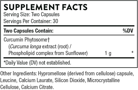 THORNE Curcumin Phytosome 1000 mg (Meriva) 60 Capsules 30 Servings