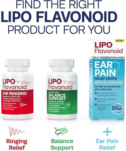 Lipo-Flavonoid Plus Tinnitus Relief – Doctor-Recommended Ear Health Supplement with Bioflavonoids & Vitamin C for Ringing Ears – OTC Support for Tinnitus & Meniere’s Disease, (150 Count)
