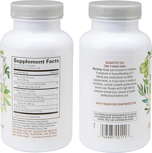Quantum Health Super Lysine+ / Advanced (180 Tablets),