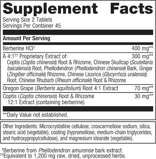 Metagenics CandiBactin-BR - Concentrated Berberine for Intestinal Support* - with Berberine, Oregon Grape & Coptis Root Extract - Gut Health Supplements* - Gluten-Free - Vegetarian - 90 Tablets
