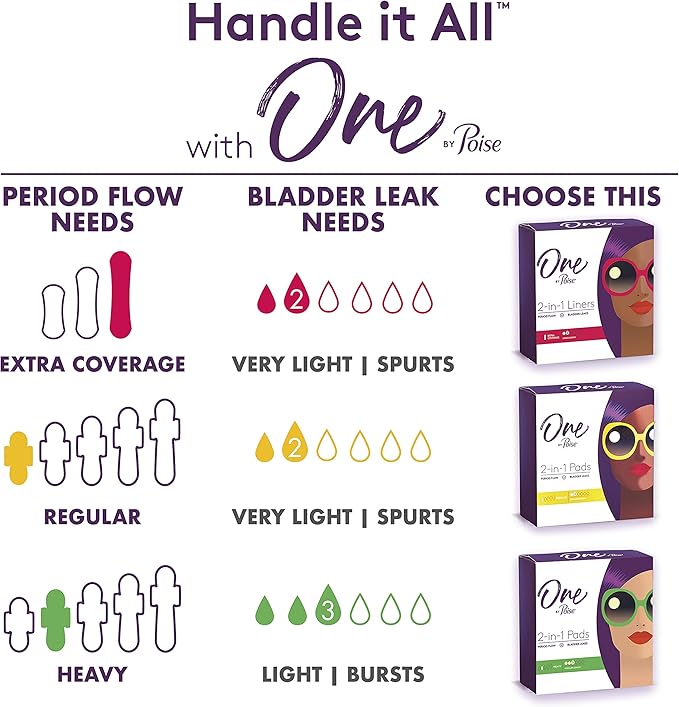 One by Poise Panty Liners (2-in-1 50 Count