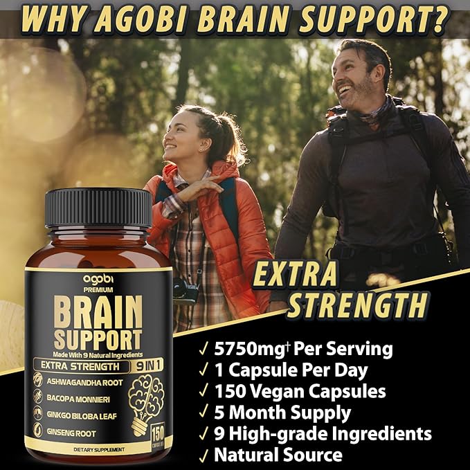 9in1 Brain Support Supplement 5750 Mg 150 Capsules 5 Months