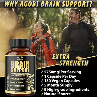 9in1 Brain Support Supplement 5750 Mg 150 Capsules 5 Months