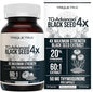 20% Thymoquinone Black Seed Oil Extract Capsules - TQ-Advanced 4X®: Highest Thymoquinone Concentration Available - 60:1 Concentrate from Nigella Sativa, Raw Form, Vegan, Glass Bottle (60 Capsules)