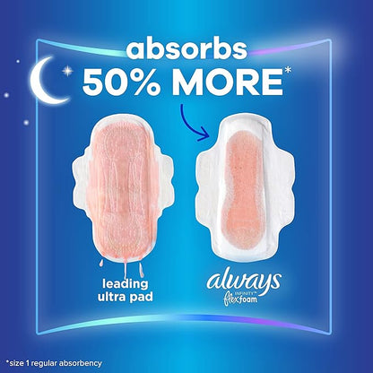 Always Infinity Feminine Pads for Women, 5 Extra 22 Count 3 Packs (66ct Total)