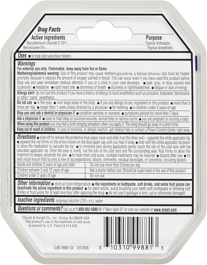 Orajel Cold Sore Treatment – Instant #1 Oral