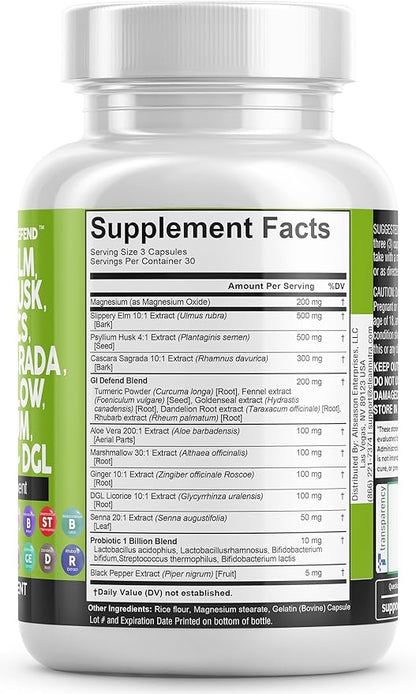 Clean Nutraceuticals Slippery Elm 5000mg Psyllium 2000mg Pre 2000mg Marshmallow