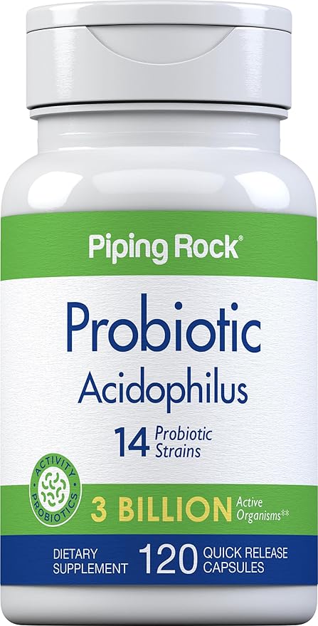Piping Rock Probiotic Acidophilus 14 Strains 3 Billion 120 Capsules