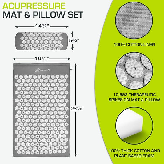 ProsourceFit Acupressure Mat and Pillow Set