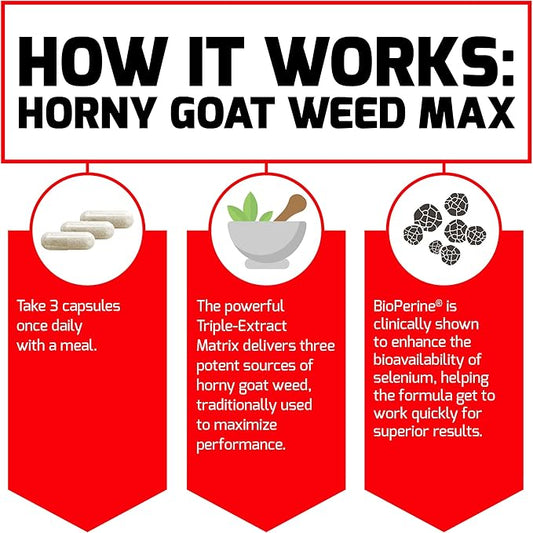 FORCE FACTOR Horny Goat Weed Max, 1500mg, 90 90 Capsules,
