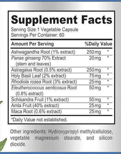 Adaptogen Stress Relief Immune Support Formula 60 Capsules