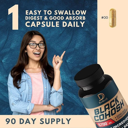 Black Cohosh Supplement 6700mg 3 Months 12 Potent 90 Vegan
