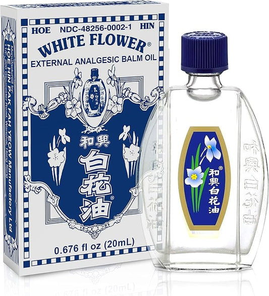 White Flower External Analgesic Balm Oil 20ml/ 0.676fl 0.676fl Oz., (1 bottle)