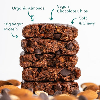 GoMacro MacroBar Organic Vegan Protein Bars - Dark Chocolate + Almonds (2.3 Ounce Bars, 12 Count)