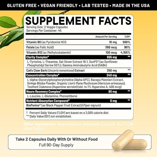 Prime Brain Supplement B12 & 180 Vegan