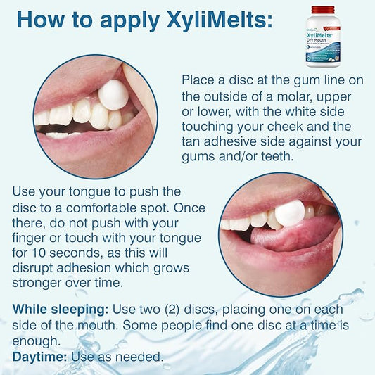 OraCoat XyliMelts Dry Mouth Relief Moisturizing Stick-On-Melts with Xylitol, 100 Count, Cinnamon, Helps Stimulate Saliva for Dry Mouth, Non-Acidic, Day & Night Use, Time Release for Up to 8-Hour